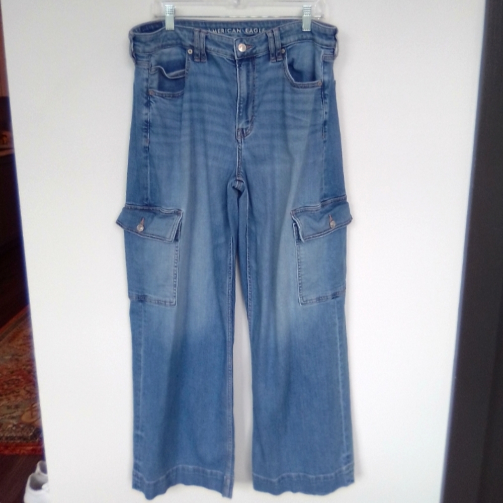 American Eagle Blue Cargo Jeans
